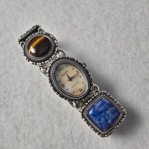 Ecclissi Womens Watch Stretch Sterling Silver Multi-Stone 32511 Adjustable